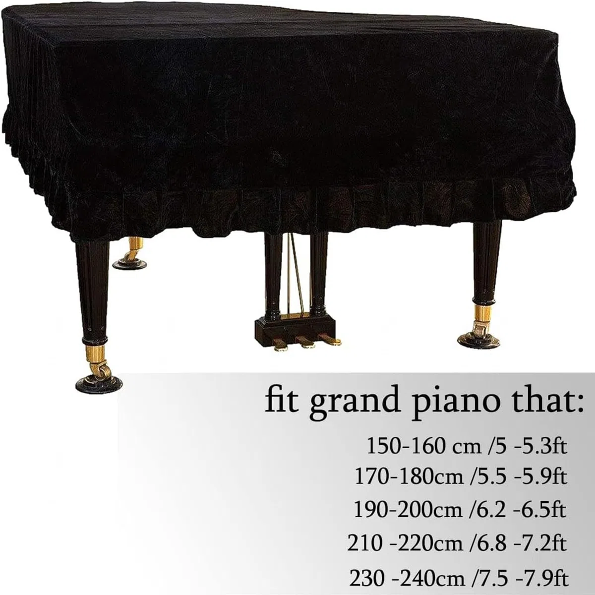 Flügel-Abdeckung, Leichte, Luxuriöse, Weiche Und Hochwertige Oberfläche Klavierabdeckung mit 88 Tasten Leicht zu Reinigen Instrumentalabdeckungen,Purple-150-160cm