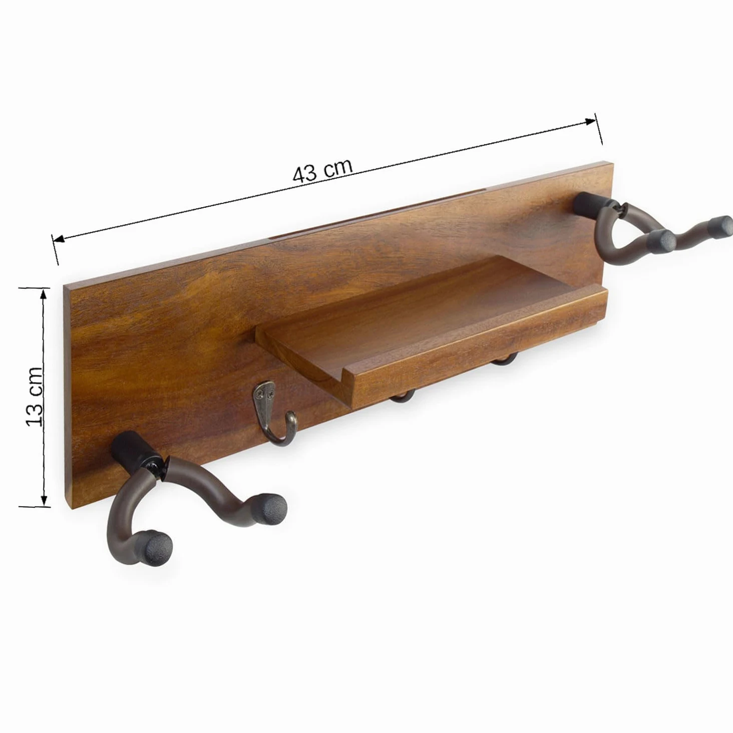 keepdrum GS039a Gitarrenhalter für die Wand aus Holz Wandhalterung für 2 Gitarren/Zubehör