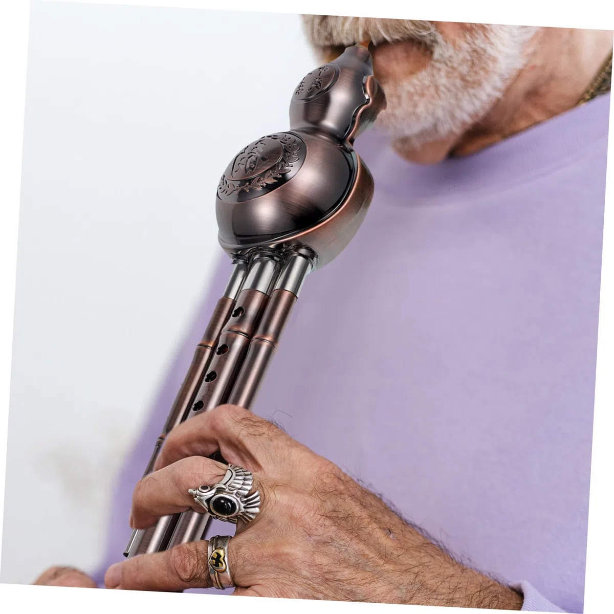 BESTonZON Kürbisflöte Hulusi Pp Material Anfänger Musikinstrument Chinesisches Blasinstrument mit Traditionellem Design für Übung und Musikliebhaber Zufälliger Stil