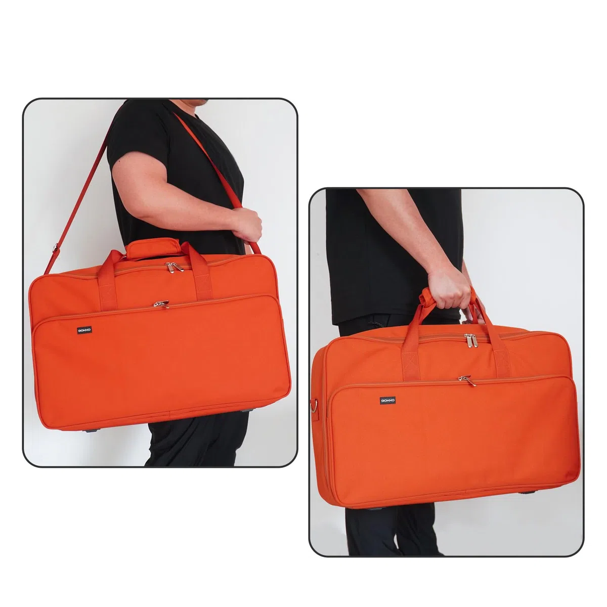 GOKKO Gitarren-Pedalboard, 56 x 31,5 cm, mit Netzteilhalterung, inklusive Tragetasche und Montagebändern (Orange, GKS-22OR)