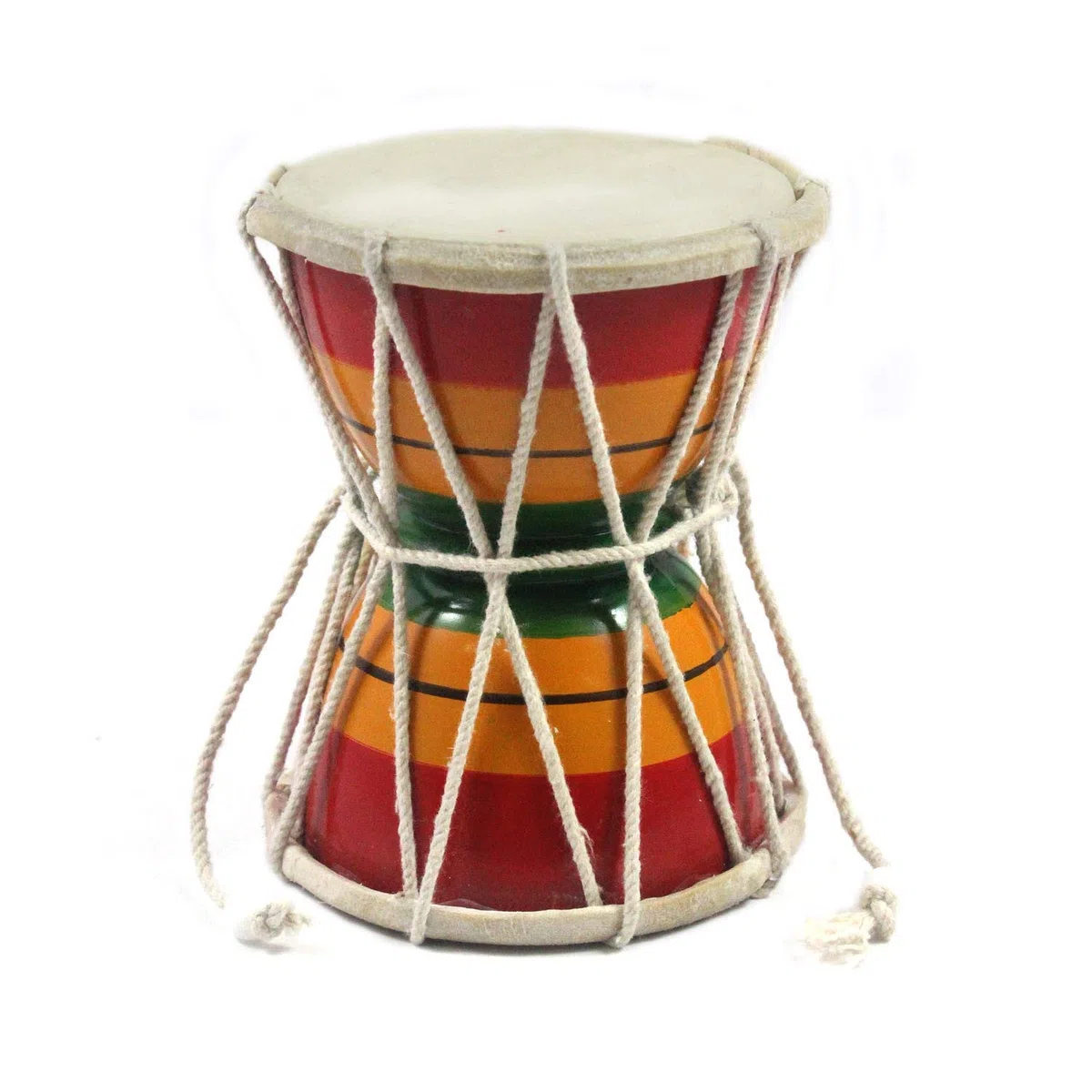 Damru Hand Percussion Handgefertigtes indisches Musikinstrument, 14 cm