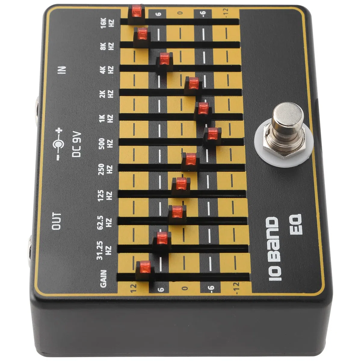 10-Band-Equalizer für E-Gitarre mit True Bypass, Lautlos, Anpassbaren Effekten, Metalldesign