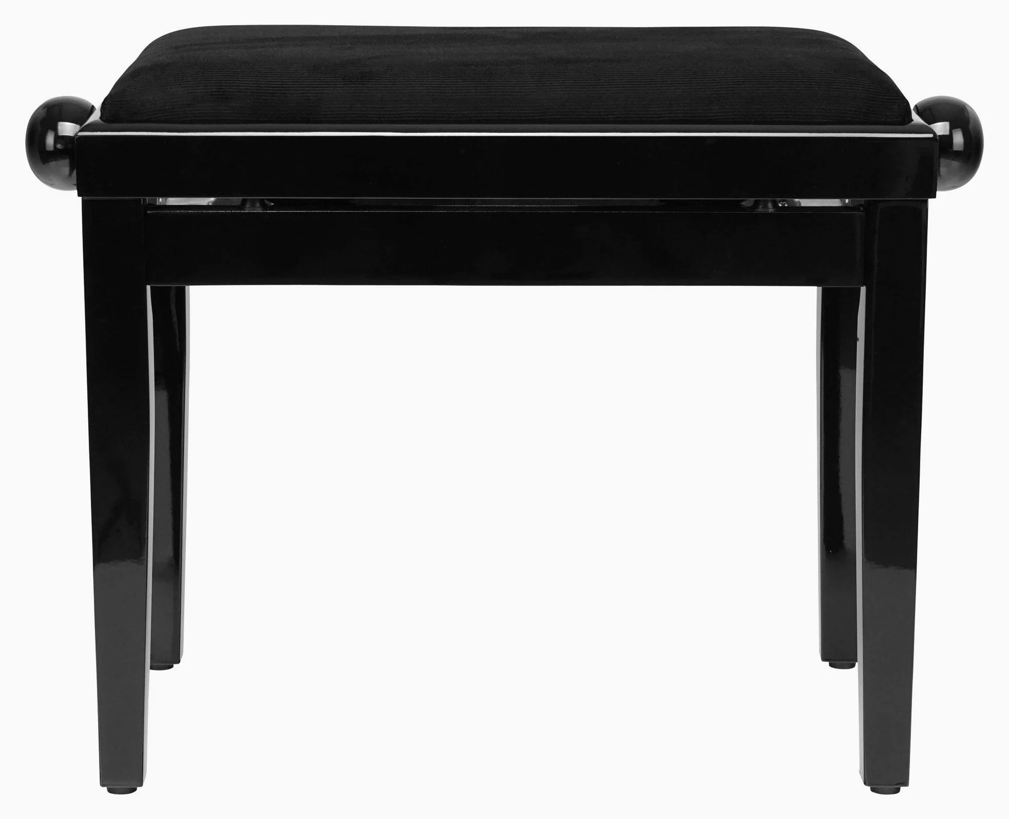 Classic Cantabile Pianobank Schwarz-Hochglanz (Höhenverstellbar von 47-56cm, Spindelmechanik, Sitzfläche 55 x 32cm, schwarzer Velourbezug, stabil)