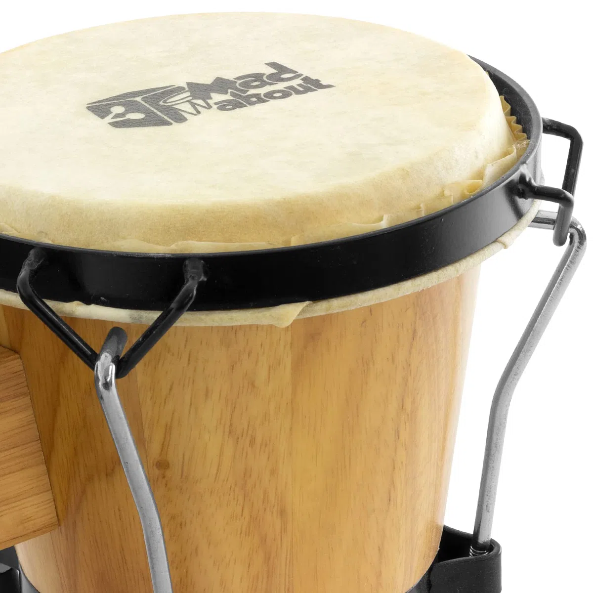 TIGER Bongo-Trommeln aus Holz, 15,2 cm & 17,8 cm, für Anfänger, Eiche, Natur, M-BON-NT | M-BON-NT Bongos aus Eiche 6" & 7", Naturfinish, ideal für Anfänger, Schule & Percussion