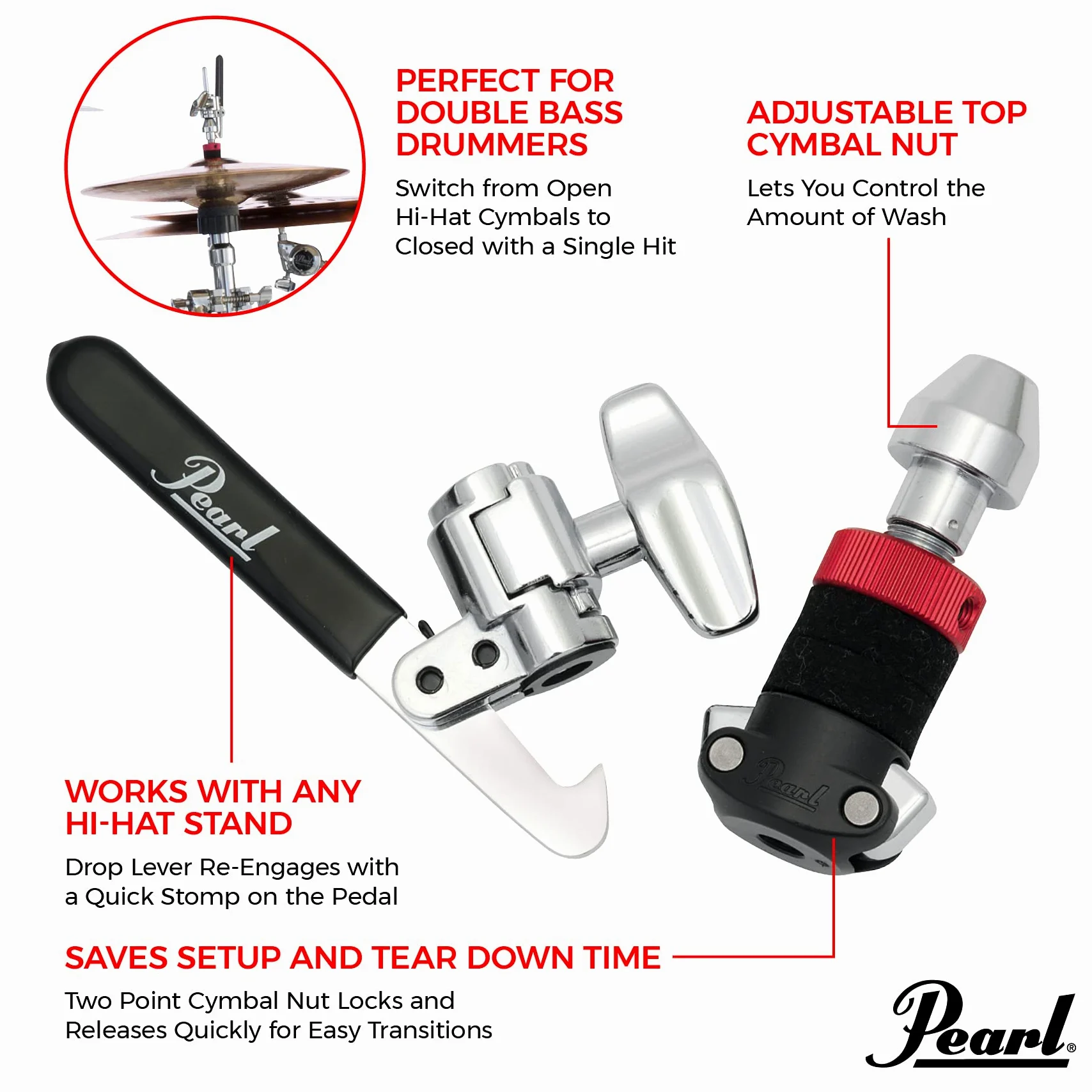PEARL HCL-205DQR Hi-Hat-Drop-Clutch mit Schnellverschluss