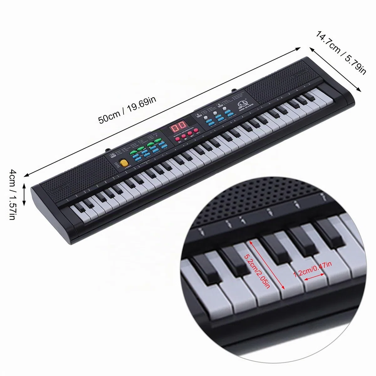 MQ6186 Keyboard Piano Portable 61 Tasten Elektronisches Digital Music Piano Multifunktional mit Mikrofon für Kinder Anfänger