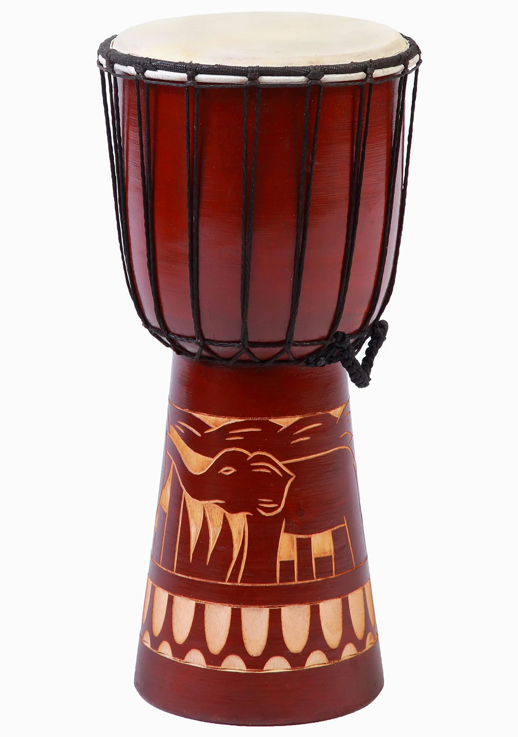 40cm Große Djembe Trommel Bongo Drum Elefant Braun Fair Trade Top Klang