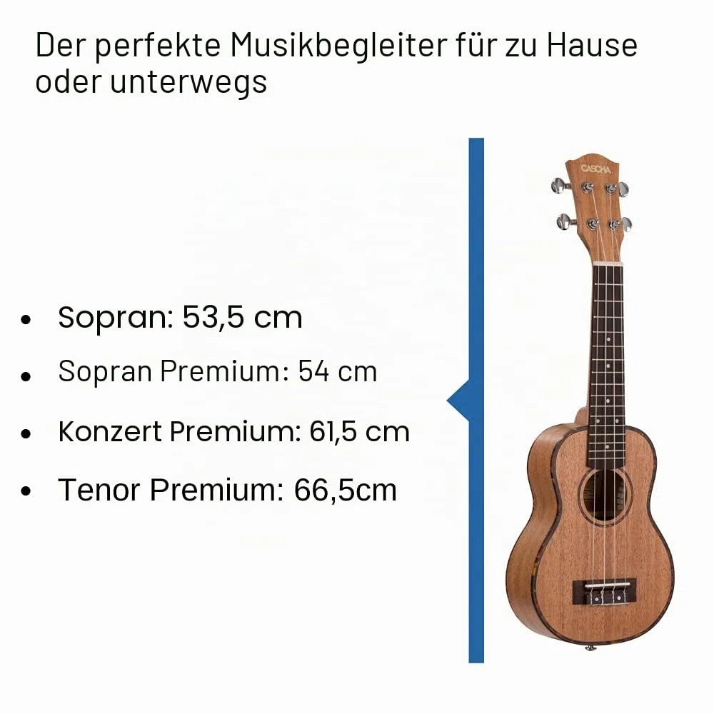 Cascha HH 2026 premium soprano ukulele with bag and plectrums