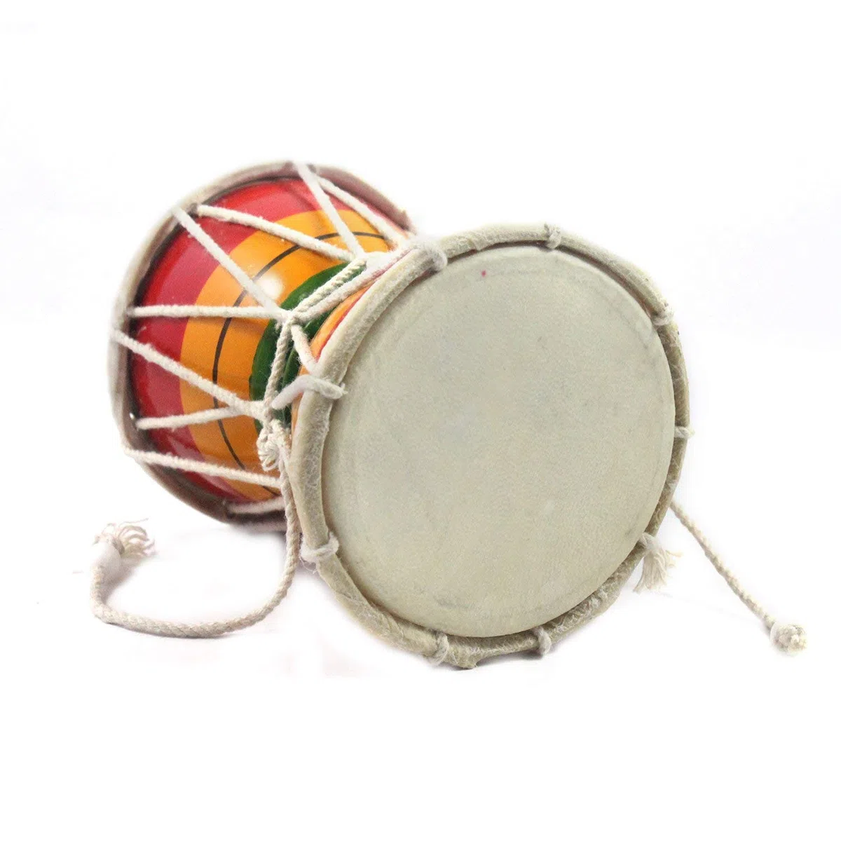Damru Hand Percussion Handgefertigtes indisches Musikinstrument, 14 cm