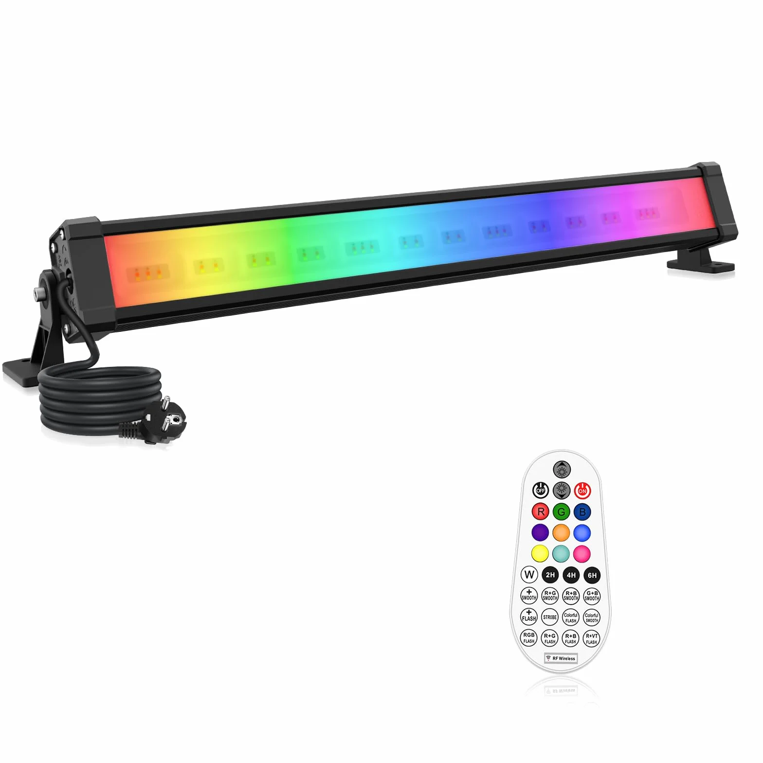 MEIHUA 42W RGB Strahler 10 Farben 30 Modi 6 Helligkeitsstufen IP66 Wasserdicht Wallwasher LED Bar Lichteffekte mit Fernbedienung Partylicht für Außen DJ Party Bühnenlichter Weihnachten Halloween