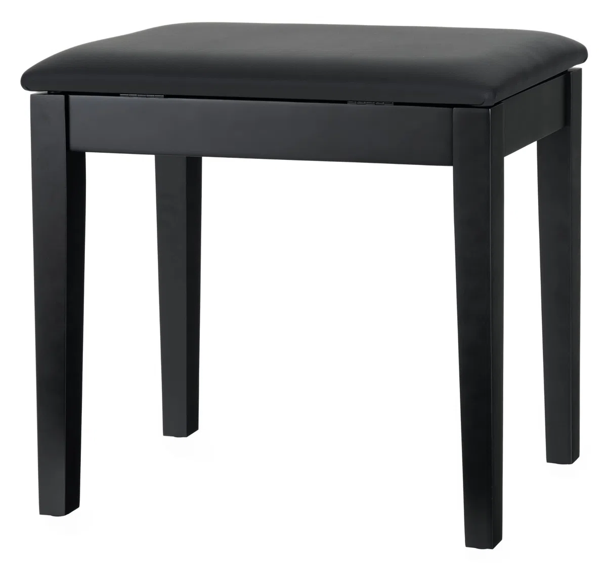 Classic Cantabile Pianobank Modell S - Stabiler Klavierhocker - Schwarze Sitzfläche aus Kunstleder - Ablagefach unter der Sitzfläche - Massive Holzkonstruktion - Schwarz Matt