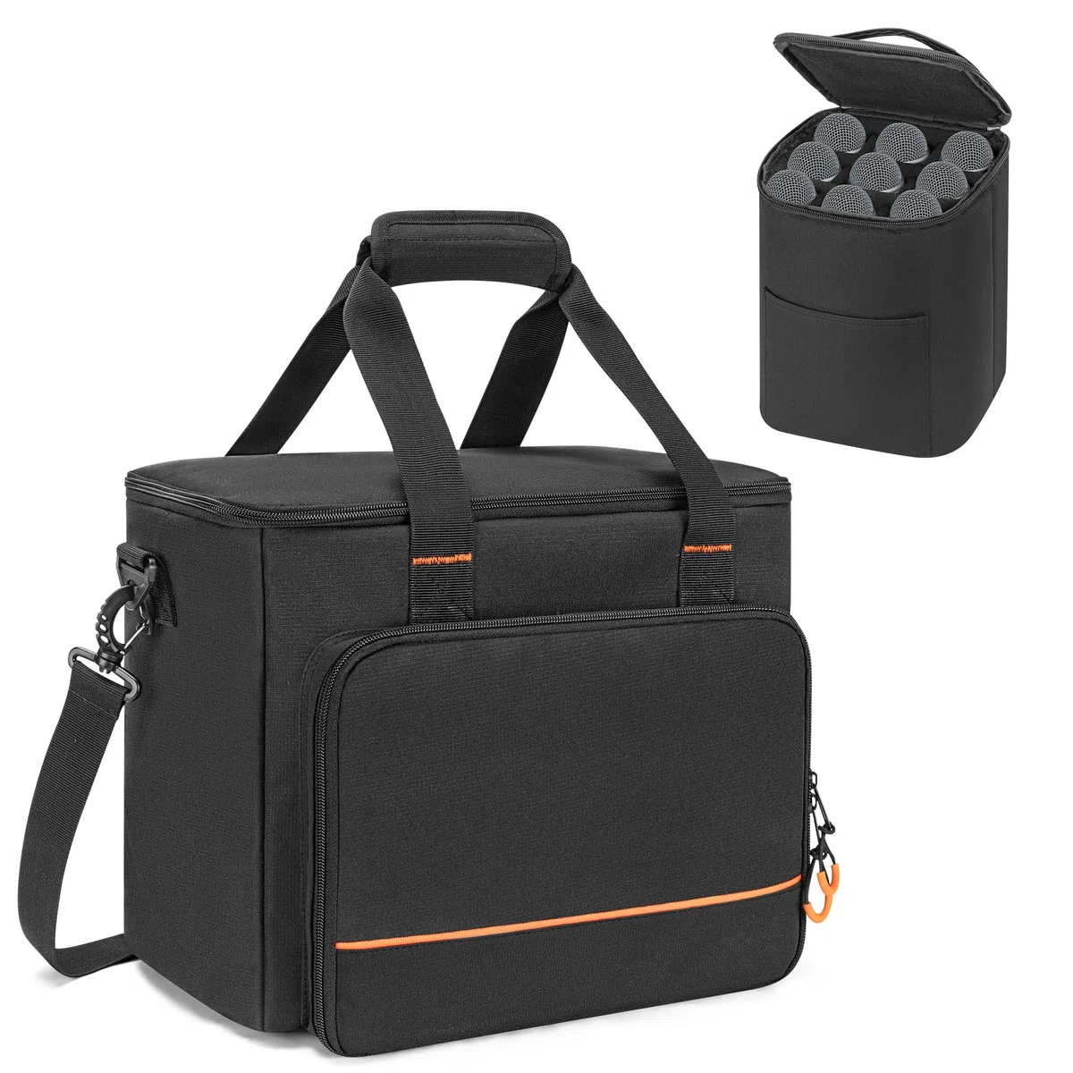 PGmoon 9 Stück Wireless Mikrofon Tasche, DJ Zubehöhr Tache mit Mikrofontasche, Reise Mikrofon Hülle Mik Tragetasche für Handheld Microphone System für Gesang, Karaoke, Party (Patent Design)