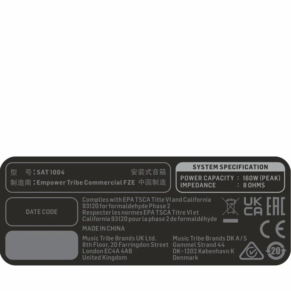 Behringer Installed Loudspeaker SAT 1004, Schwarz