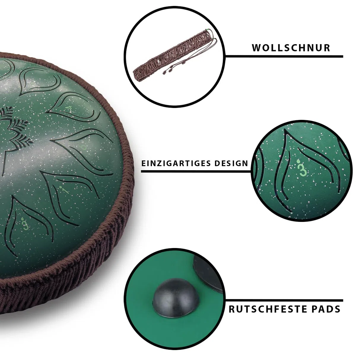 ORORA Steel Tongue Drum, Zungentrommel, 12 Zoll 13 Noten - Handpan, Ideal für Entspannung - Musikinstrument für Kinder und Erwachsene - Ebook mit 20 Notenblättern kostenlos - Originelles Geschenk
