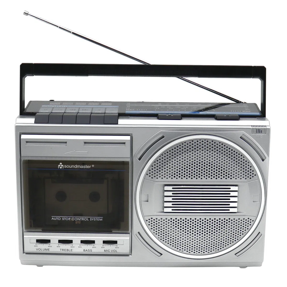 Soundmaster RR20SI Retro Radiokassettenrekorder mit Bluetooth & USB-MP3 Wiedergabe – Vintage Design, UKW/MW/KW Radio, Aufnahmefunktion & kräftiger 3W RMS Sound