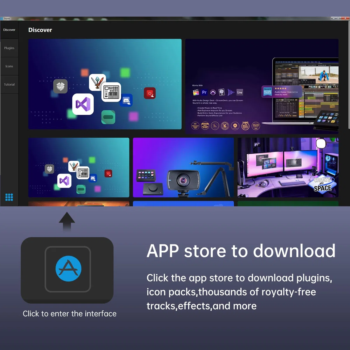 Streaming Deck-Controller 15 Makrotasten All-In-One-Tastatur Studio-Controller Live-Produktion für Mac und PC, Content Creators, Streaming, Gaming mit 15 LCD-Tasten Drehreglern
