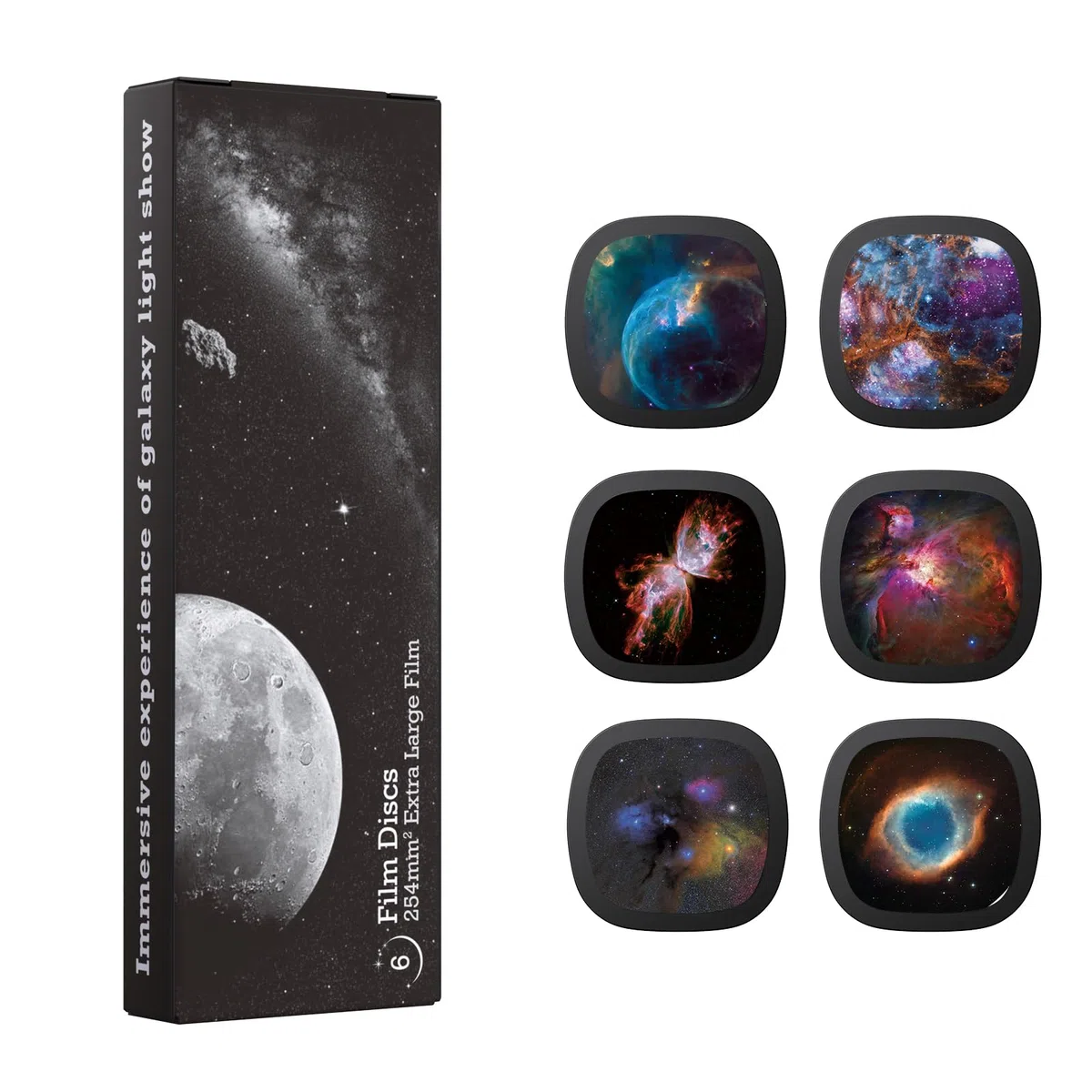 Galaxy-Projektorscheibe - Ultra-HD-Projektor-Folie, kompatibel mit Ainael Galaxy-Projektoren und Modell SKE-TKQ01 & BL-DQY02 Projektoren - 6-Disc-Set (Nebel A)
