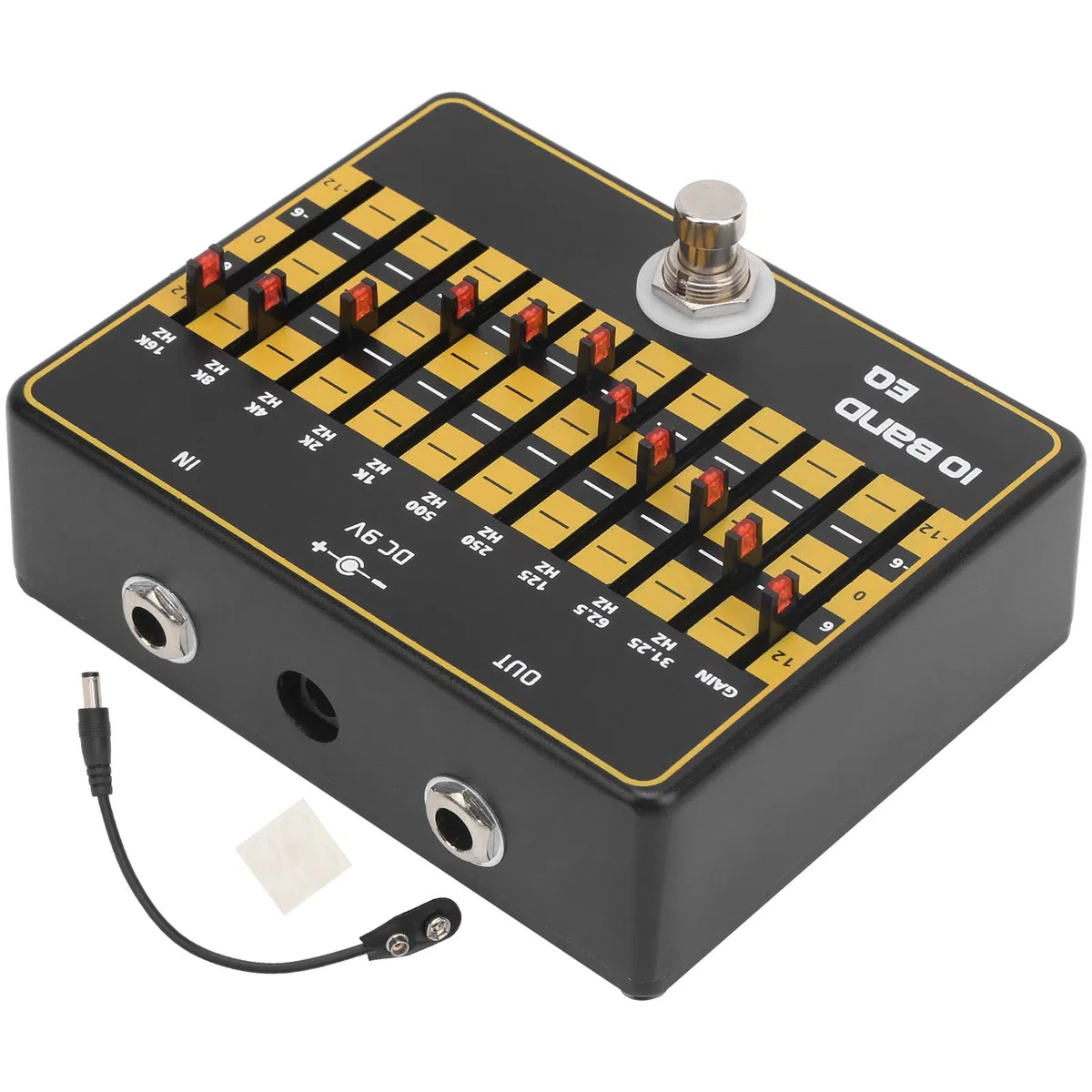 10-Band-Equalizer für E-Gitarre mit True Bypass, Lautlos, Anpassbaren Effekten, Metalldesign