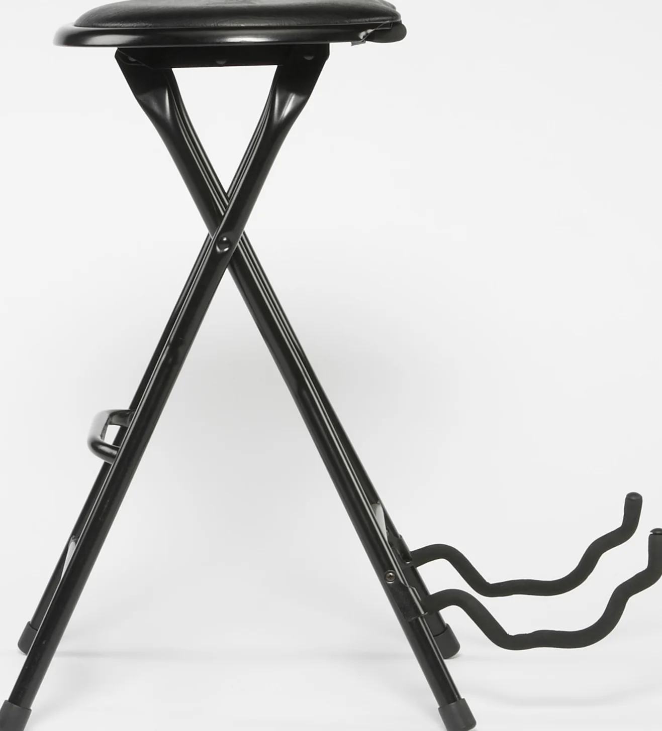 IBANEZ Gitarristen Hocker - mit ausklappbarem Gitarrenständer (IMC50FS), Schwarz, 86cm x 33cm x 13cm