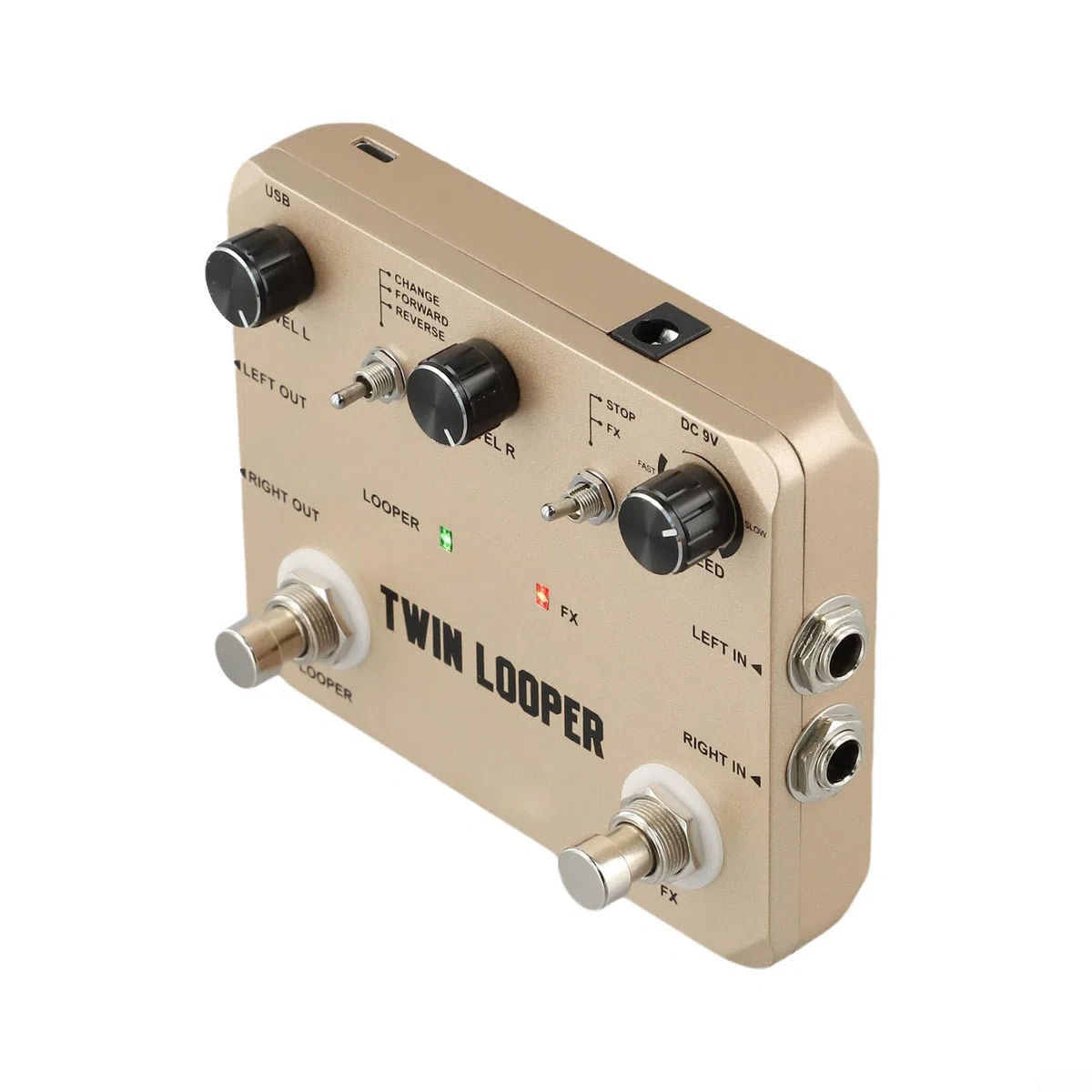 Kompaktes Twin Looper E-Gitarren-Effektpedal, kleine Größe, True Bypass