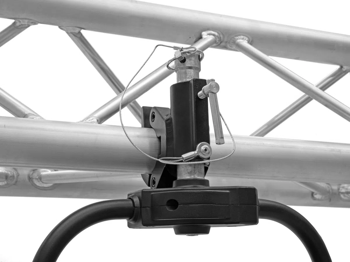 EUROLITE TPTV-1 Klammer schwarz | Montageklammer mit TV-Zapfen-Aufnahme (28mm), Maximallast WLL 250 kg