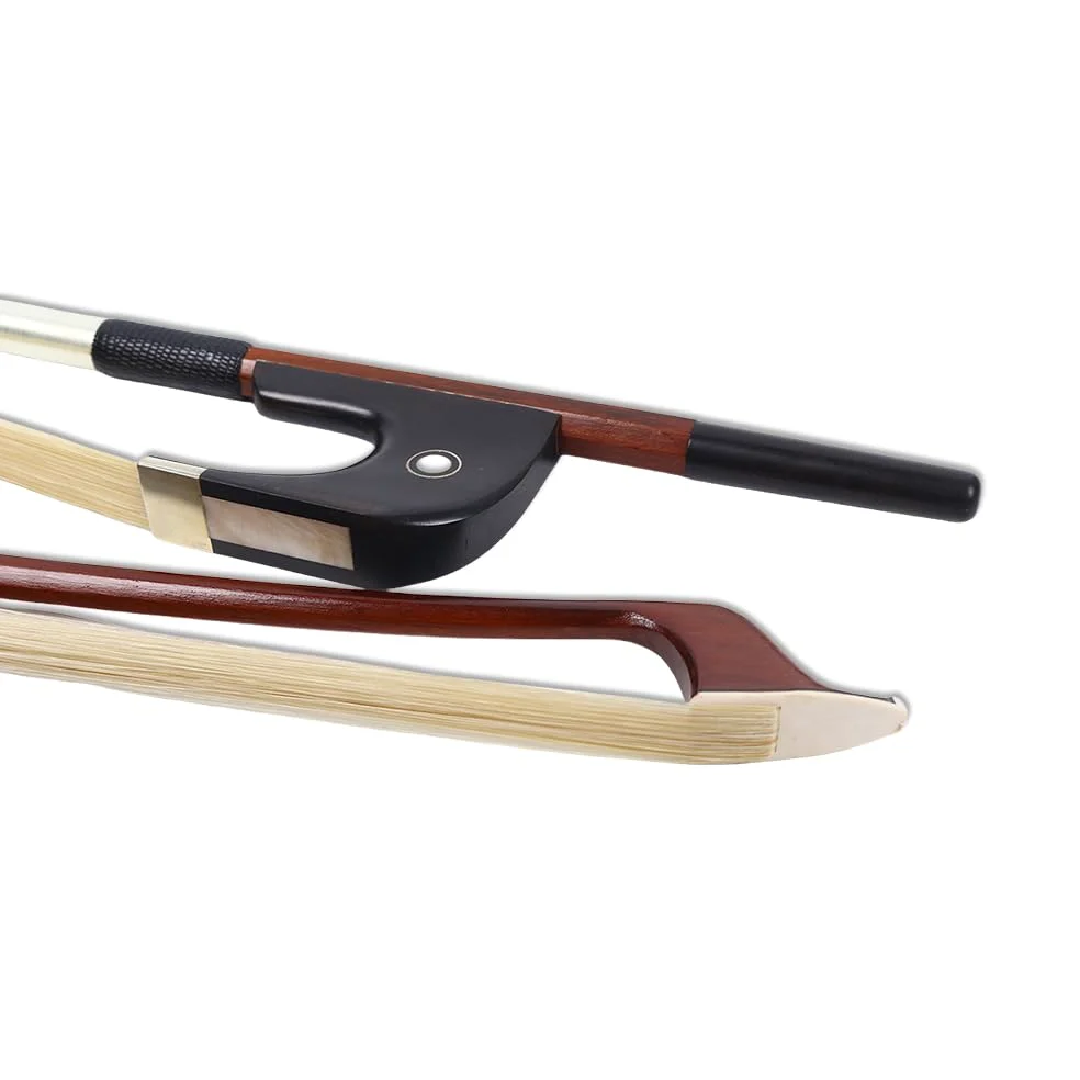 Yinfente 3/4 aufrechter Kontrabassbogen Brasilholz Deutscher Bogen Naturbogen Haar gut ausbalanciert
