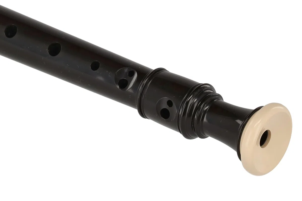Aulos F-Sopranino Blockflöte Symphony 506B - dunkelbraun /elfenbeinfarbig - deutsche Griffweise, mit Doppellöcher - mit Tasche, Grifftabelle - 3-teilig - mit gebogenem Windkanal