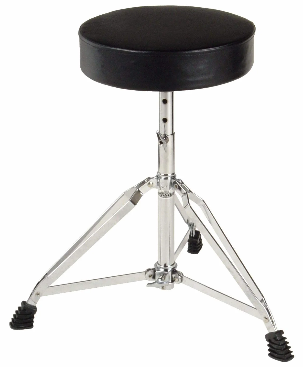 XDrum Schlagzeughocker Pro (doppelstrebig, Höhenverstellbar 50-64cm, Dreibeinig mit Gummifüßen, zusammenklappbar, stabil)