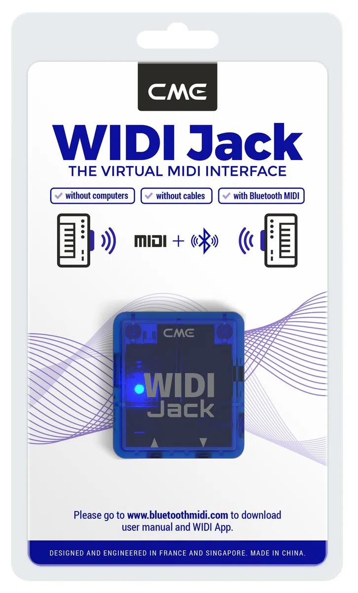 CME WIDI Jack – Premium Bluetooth MIDI Interface für TRS- & DIN-Geräte – Ultra-niedrige 3 ms Latenz | TRS/DIN-Geräte, ultra niedrige 3ms Latenz, Stromversorgung über MIDI-Out oder USB-C