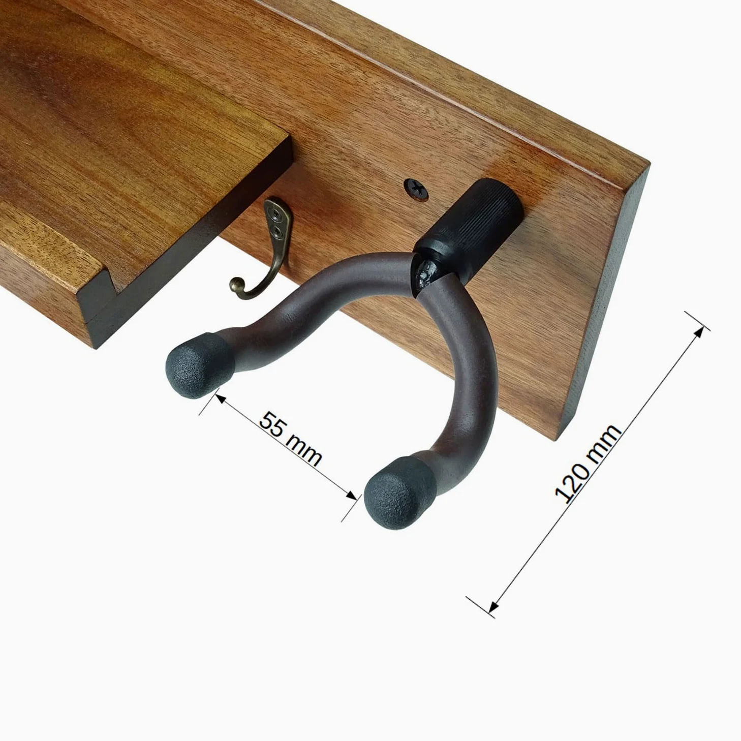 keepdrum GS039a Gitarrenhalter für die Wand aus Holz Wandhalterung für 2 Gitarren/Zubehör