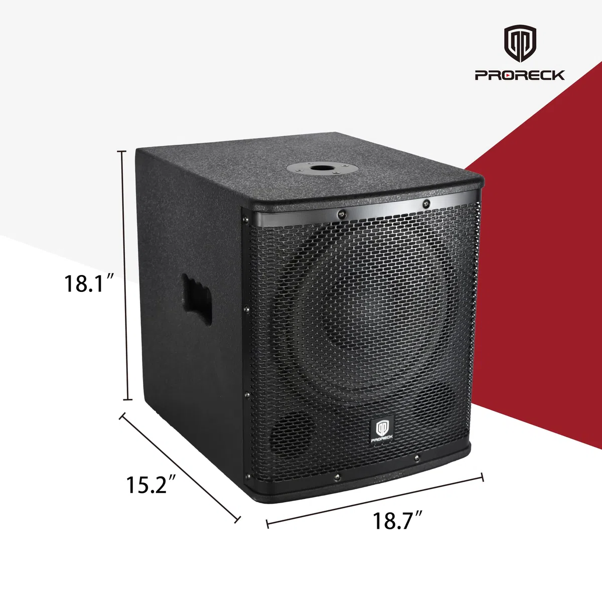 PRORECK SP-12X Aktiver PA-DJ-Subwoofer 12 Zoll 1000W PMPO mit Class-D-Verstärker, 3 DSP-Voreinstellungen (Monitor/Bassverstärkung), Schwarz für Hochzeiten/Partys/Konzerte/Kirchen (1 Subwoofer)