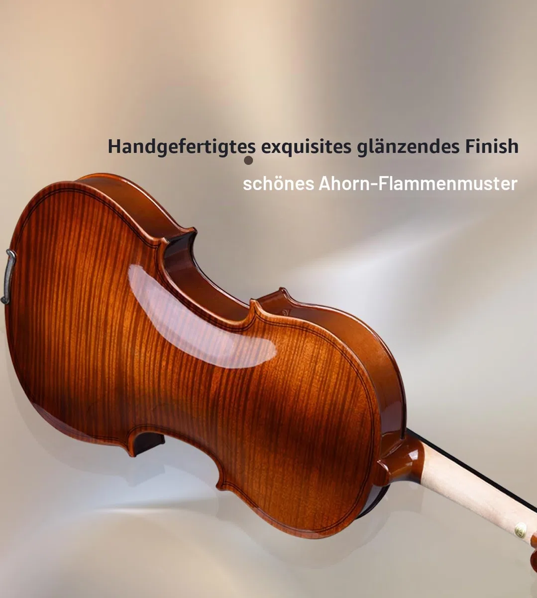 Aileen Violin 4/4 Erwachsene, Geige Anfänger Glänzendes antikes Erscheinungsbild