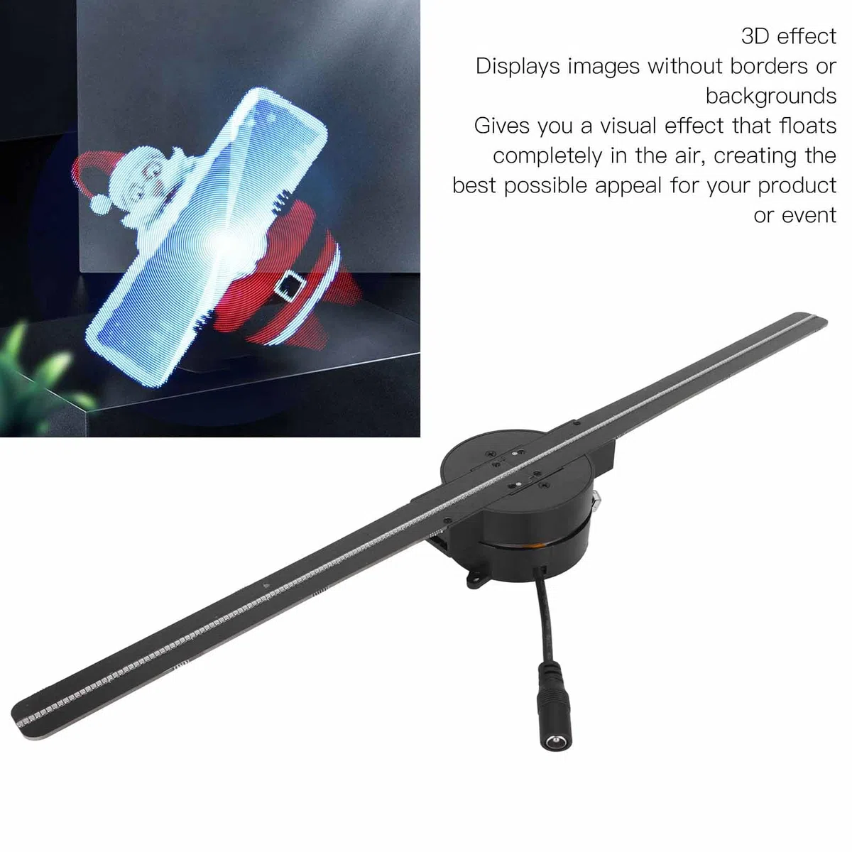 3D-Hologramm-Lüfter, 16,5-Zoll-WiFi-LED-Hologrammprojektor für die Anzeige von Fotos und Videos, Ideal für Ladenschilder, Barpartys, 224 LED-Perlen, 3D-Effekte (EU-Stecker)