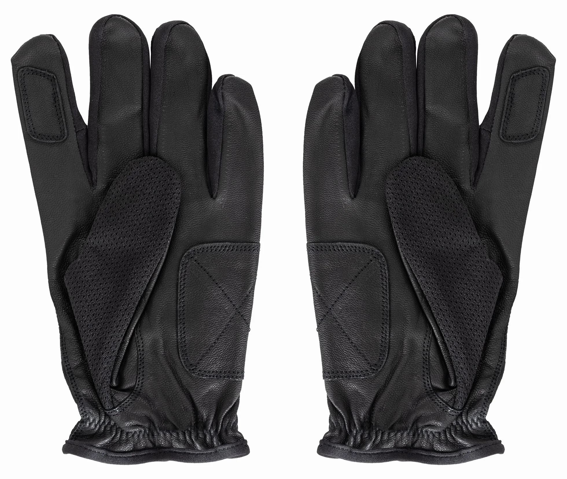 XDrum DGL-5F Schlagzeug Handschuhe Größe L 3X Set - Drummer Handschuhe für Herren - Mit Langen Fingern - aus weichem Leder - Mesh Außenseite - Schwarz