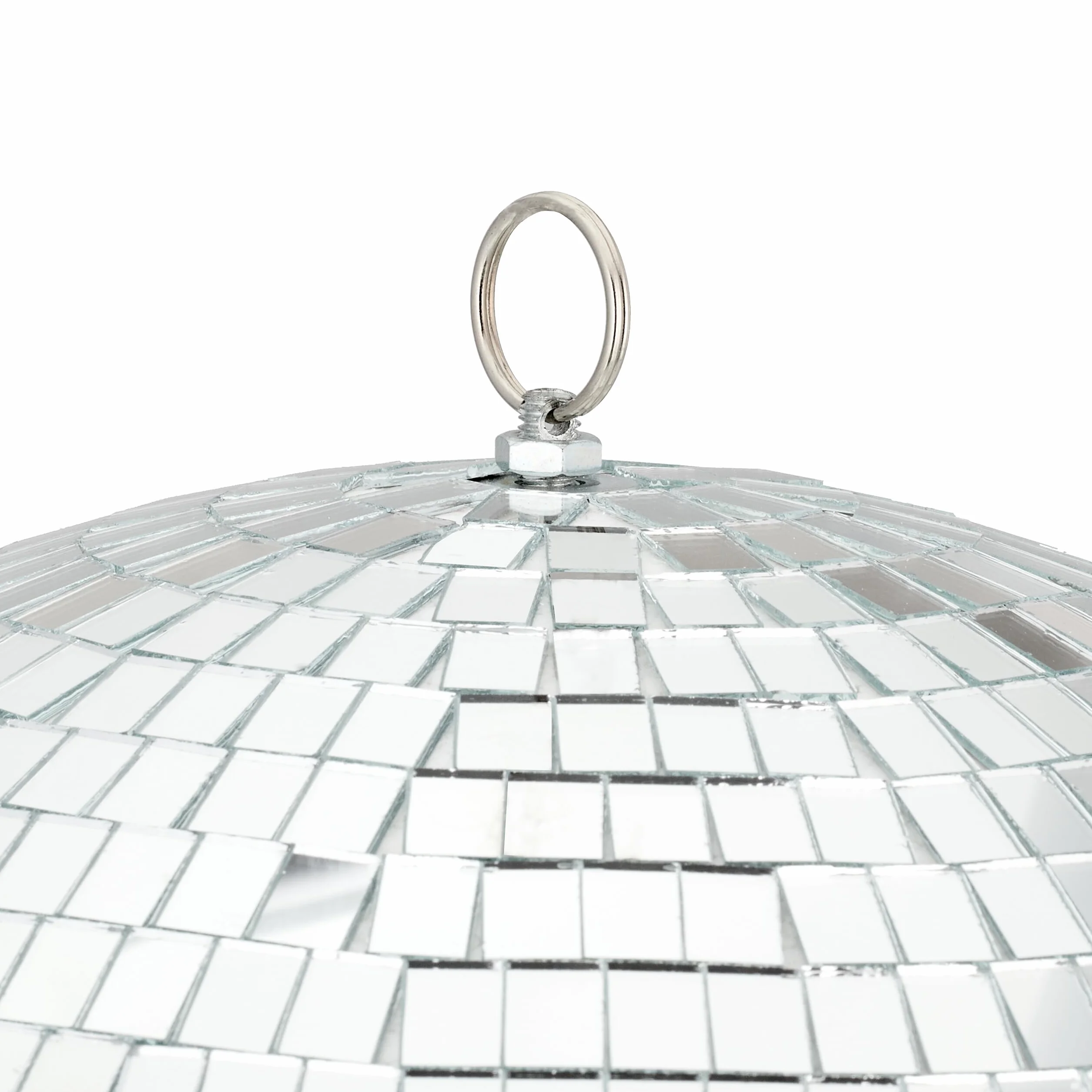 Relaxdays Discokugel, Ø 40 cm, Deko Spiegelkugel zum Aufhängen, große Partykugel mit Metallöse, Discoball Party, Silber