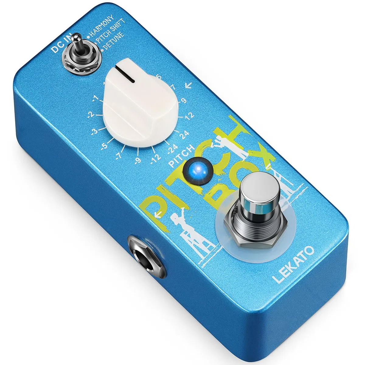 LEKATO Mini Pitch Shifter Pedal, Harmonizer Gitarre Pedal Pitch Shift Box, Harmonizer Digital Octave Drop Pedale, True Bypass, Kleine Effekte für E-Gitarre Bass