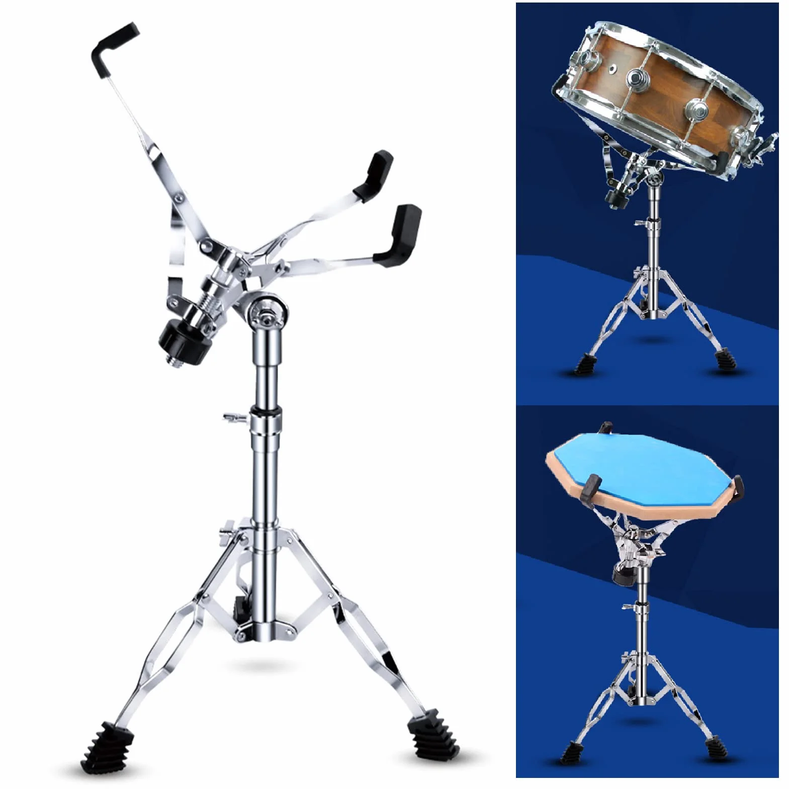 Höhenverdickter, Stabiler Universal-Trommelstativ, Snare-Drum-Ständer, Verstellbarer Snare-Ständer, Doppelt Verstrebt, für ätherische, Dumme Snare-Drums