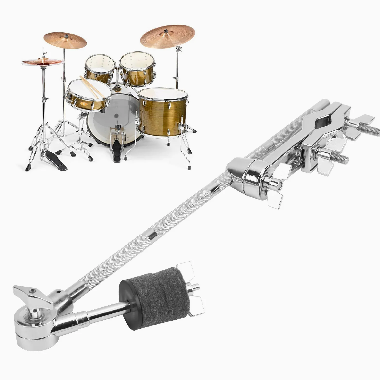 Drum Kit Verlängerungsklemmen, langlebiger Abnehmbarer Beckenhalter, für Snare Drums Drums