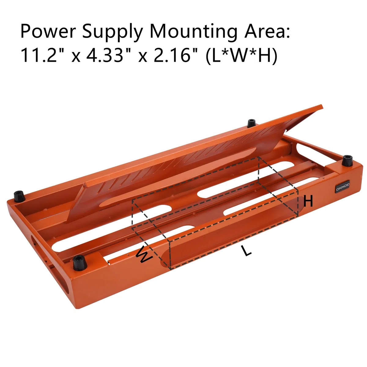 GOKKO Gitarren-Pedalboard, 56 x 31,5 cm, mit Netzteilhalterung, inklusive Tragetasche und Montagebändern (Orange, GKS-22OR)