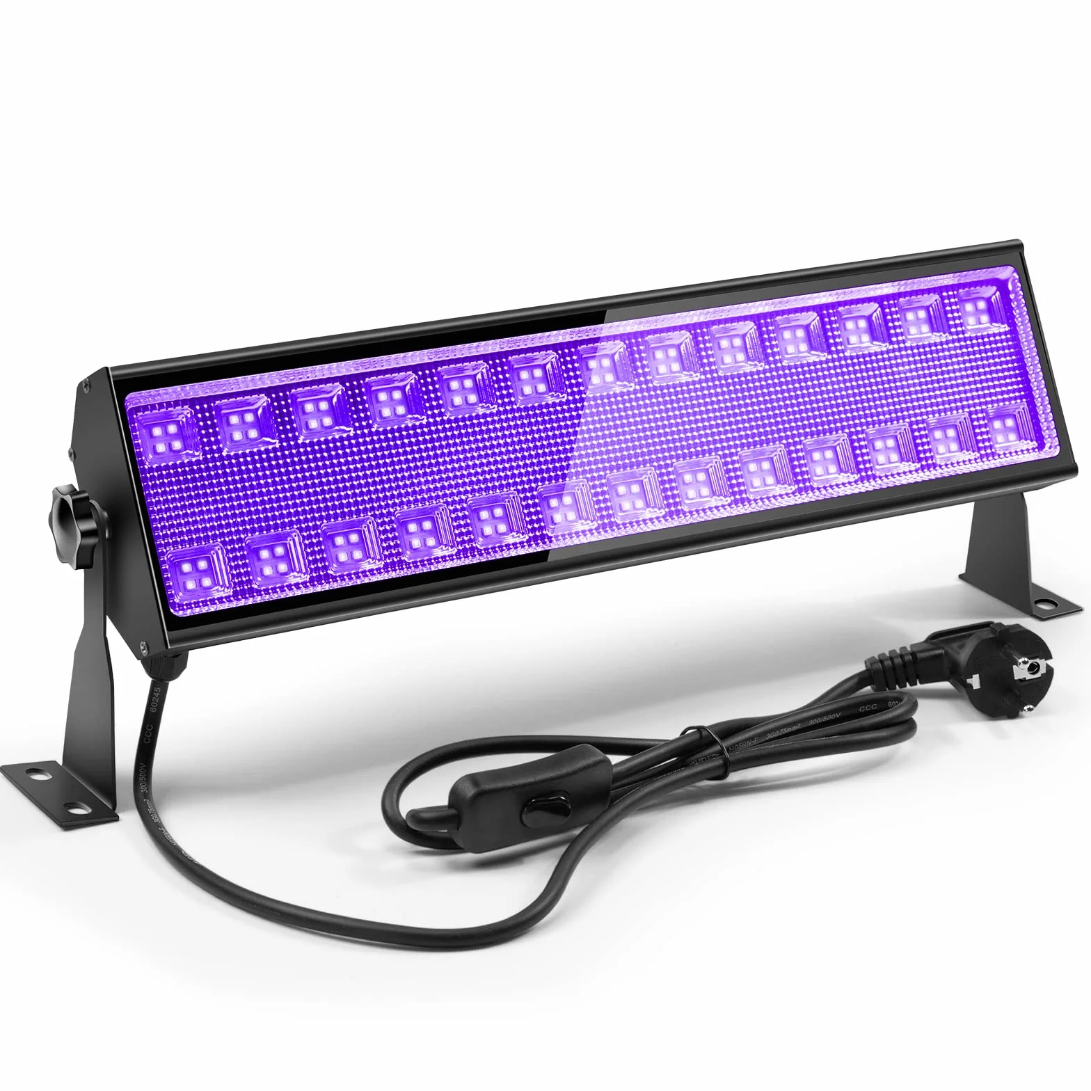 100W UV Schwarzlicht Röhre,Bar Zubehör Schwarzlichtlampe mit 1.5M Stromkabel Stecker und Schalter, Aluminium Blacklight für Neonfarbe, Halloween, Bühnen,