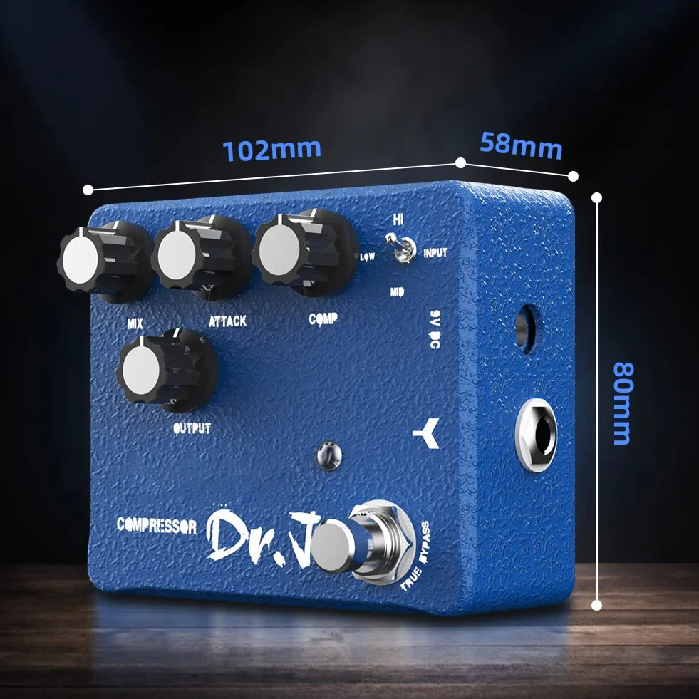 JOYO Kompressor & Clean-Boost-Pedal mit 3-Band-Equalizer für Gitarre - High-End Edition Dr.J Series (D55)