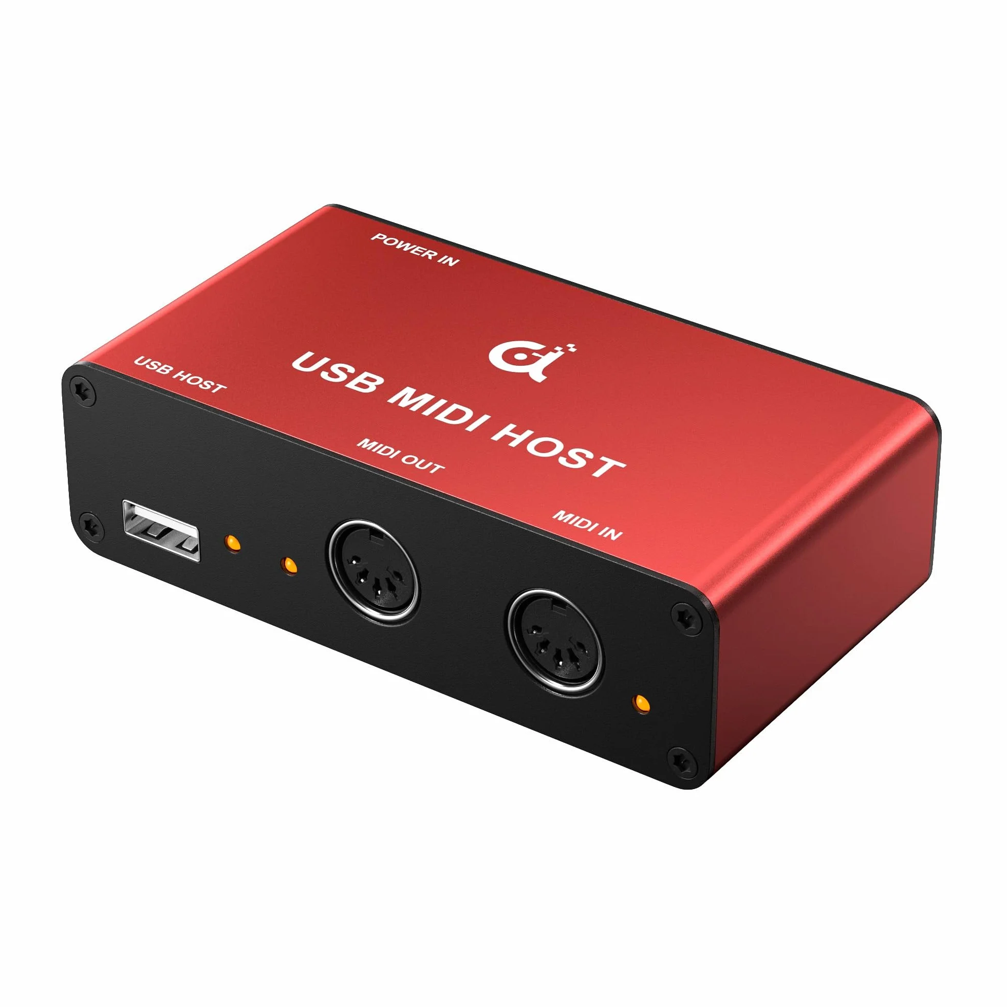 DigitalLife BridgeCore Serie | Eigenständige USB-MIDI-Host-Bridge Box, 1-In/1-Out, 5-Pin-DIN, LED, Metall – Für Anfänger, Studiomusiker & Live-Performer 【Rot, 1 Stück】