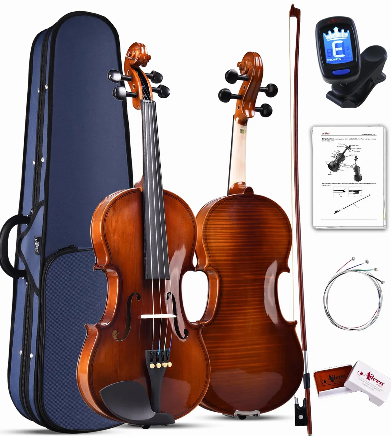 Aileen Violin 4/4 Erwachsene, Geige Anfänger Glänzendes antikes Erscheinungsbild