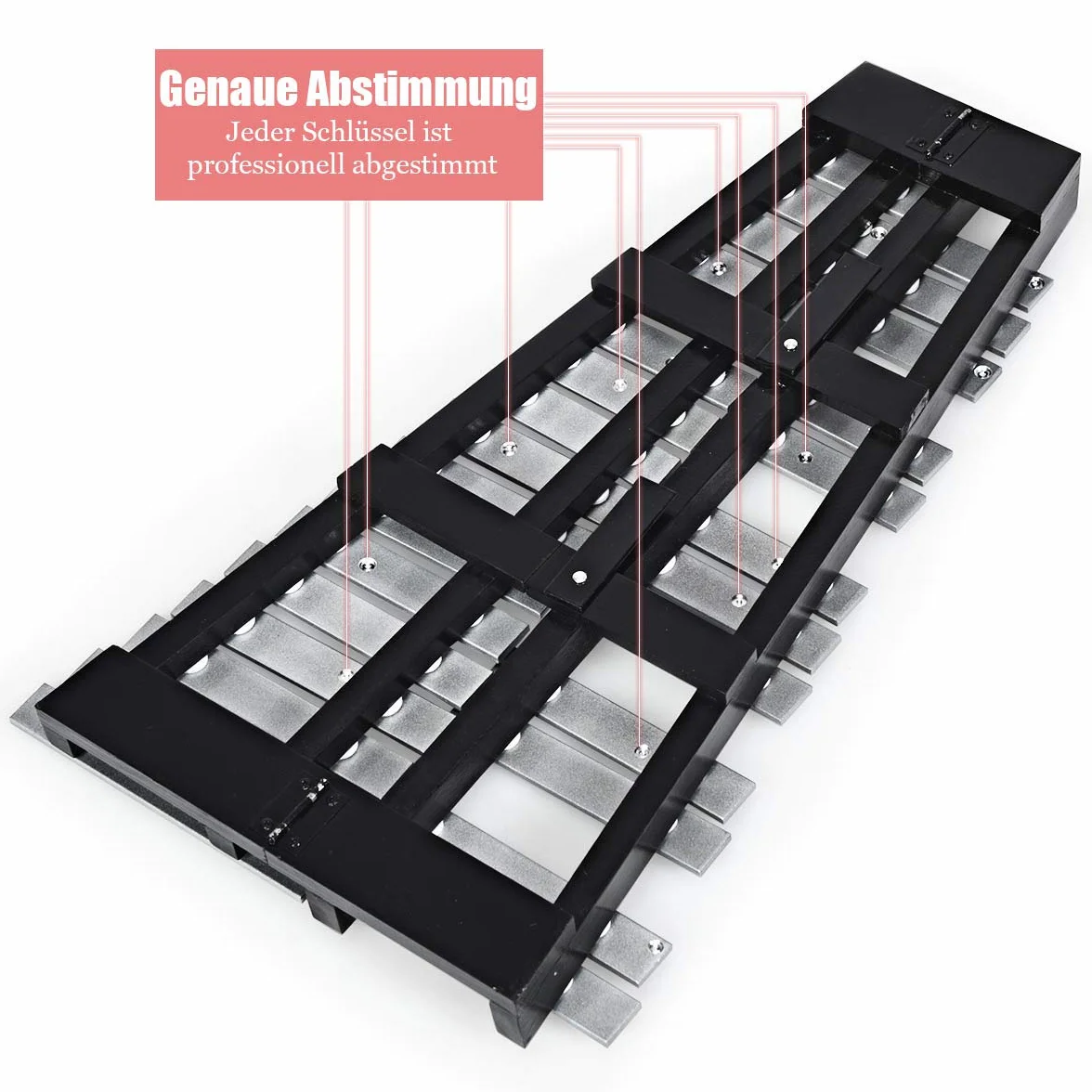 COSTWAY 30 Noten Xylophon Glockenspiel, mit 2 Schlägeln & Tragetasche, Musikinstrument Holz Aluminum, Percussion Geeignet für Kinder und Erwachsene, Weiß+Schwarz