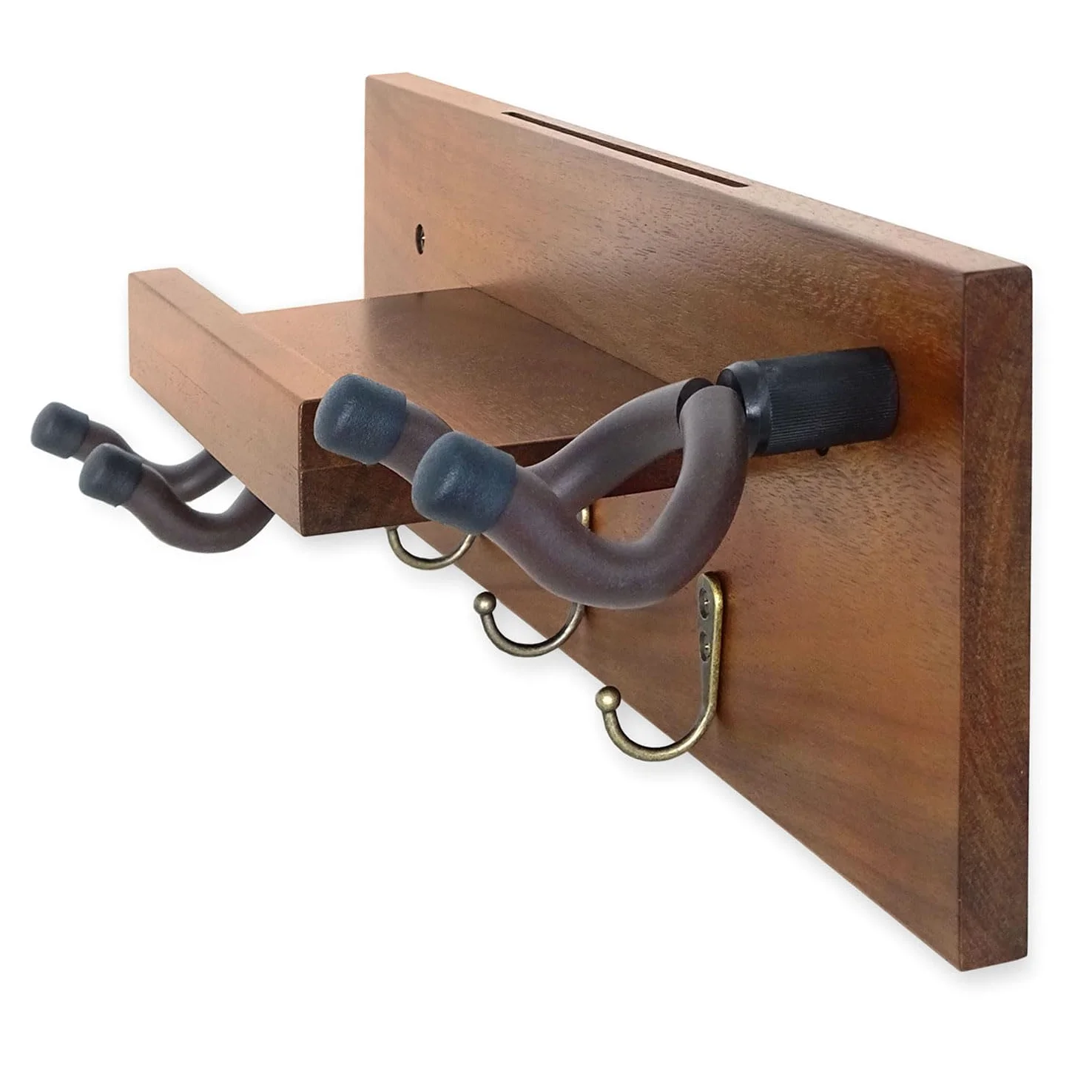 keepdrum GS039a Gitarrenhalter für die Wand aus Holz Wandhalterung für 2 Gitarren/Zubehör