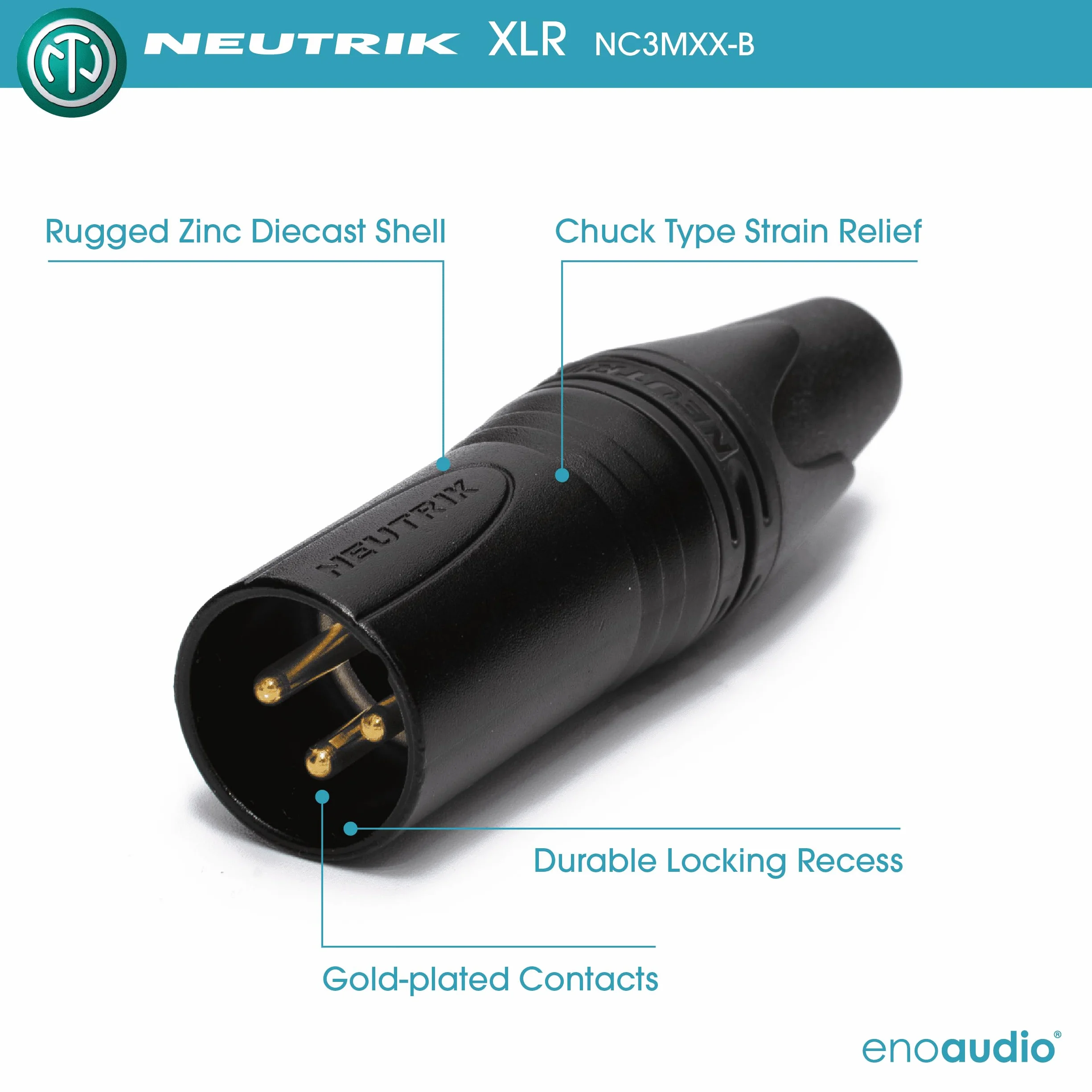 enoaudio Mogami 3080 AES/EBU Digital Kabel 110 Ohm | Neutrik Gold XLR female - XLR male | HiFi, 0,5 m