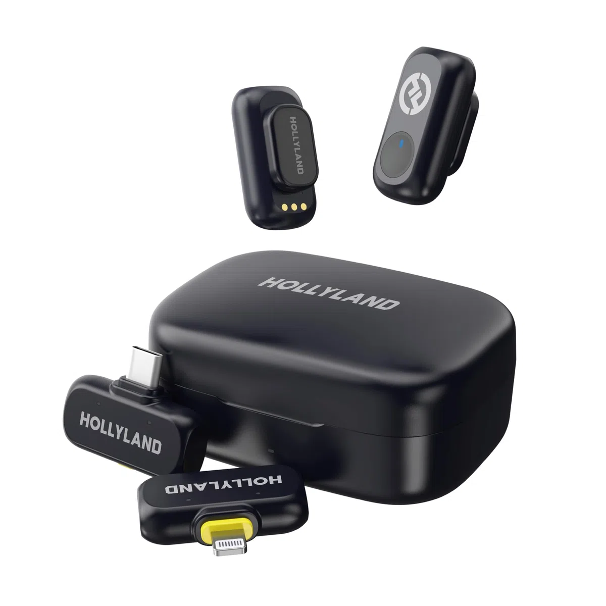 Hollyland Lark A1 Mini Duo Wireless Lavalier Mikrofon für iPhone14/13/12, Kabellos Mini Microphone mit EQ&Hall, 200m(650ft),6-stufiger Gain-Regelung für die YouTube Podcast Video und Vlog-Erstellung.