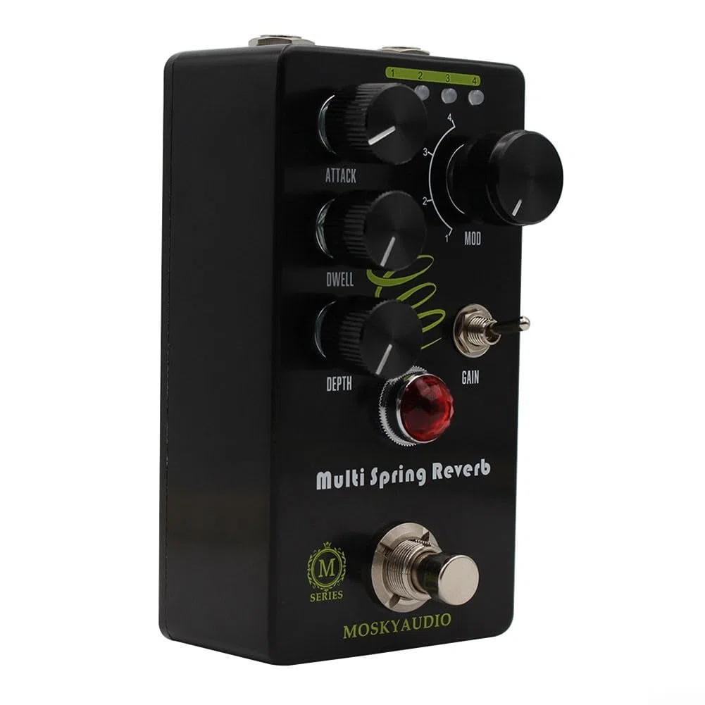 Gitarre Effektpedal, Gitarre Effektpedal Spring Reverb Sound, Moskyaudio Multi Spring Reverb Gitarre Effektpedal Vintage Voiced 4-Mode