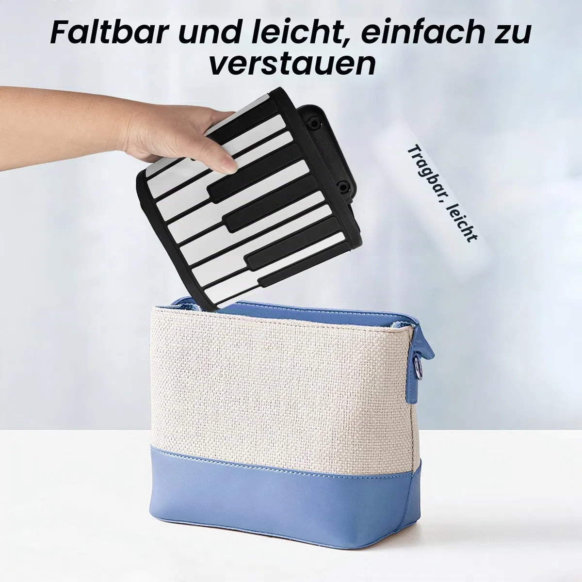 Rollpiano 88 Tasten Roll Up Piano Musik-Tastatur Klavier Unterstützt MIDI, Faltbar Pädagogische Elektronische Digitale Musik Klaviertastatur für Kinder Erwachsene Anfänger Geschenk