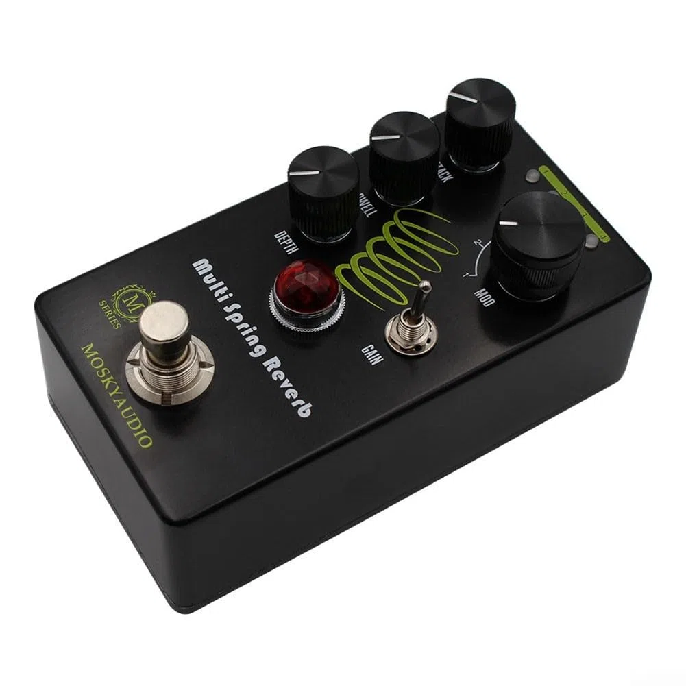 Gitarre Effektpedal, Gitarre Effektpedal Spring Reverb Sound, Moskyaudio Multi Spring Reverb Gitarre Effektpedal Vintage Voiced 4-Mode